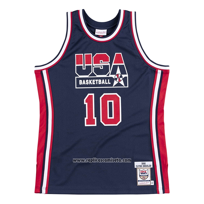 Camiseta USA 1992 Clyde Drexler #10 Azul